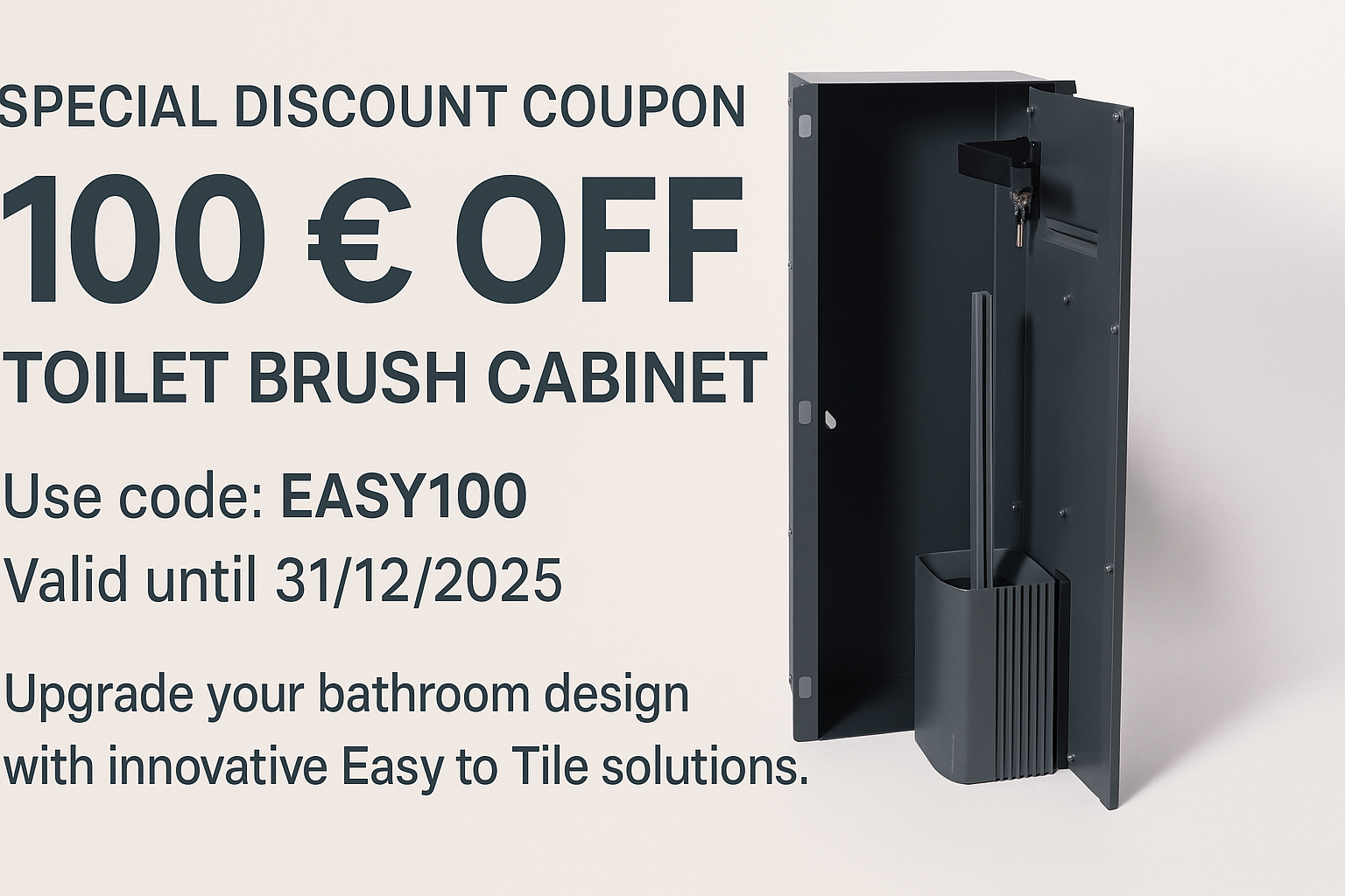 Special offer for Tilet brush and Paper Cabinet from Easytotile 